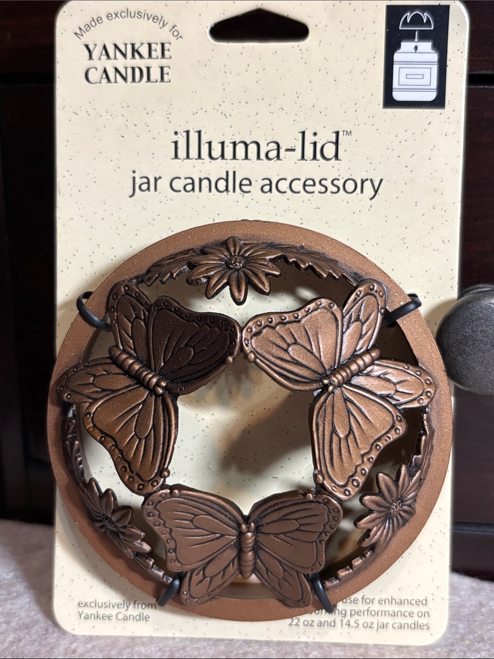 Yankee Candle Illuma-Lid Butterfly Jar Candle Accessory in Bronze
